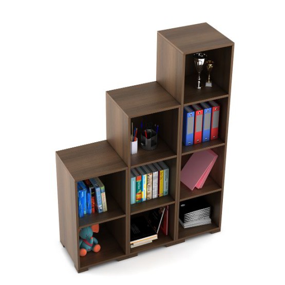 Kosmo Book Case 123 - Walnut Bronze Woodpore