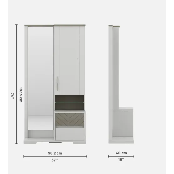 Kosmo Alaska Dressing Table V2-high Gloss White