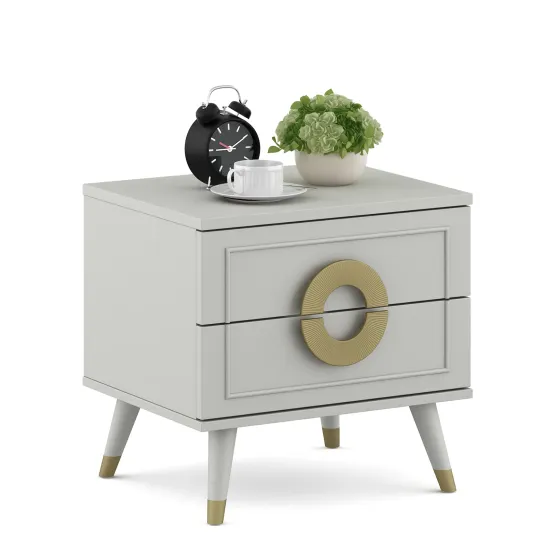 Akira Bedside Table - Pumic Grey