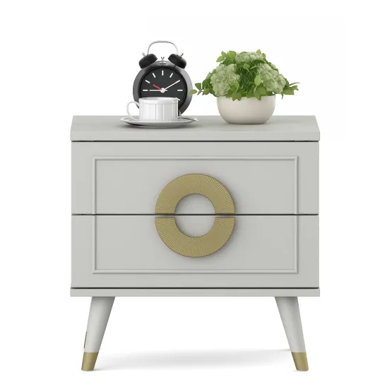 Akira Bedside Table - Pumic Grey