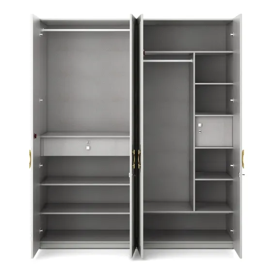 Akira 4 Door Wardrobe Without Mirror- Pumik Grey