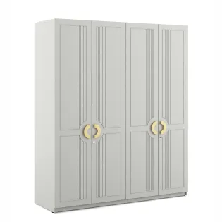 Akira 4 Door Wardrobe Without Mirror- Pumic Grey