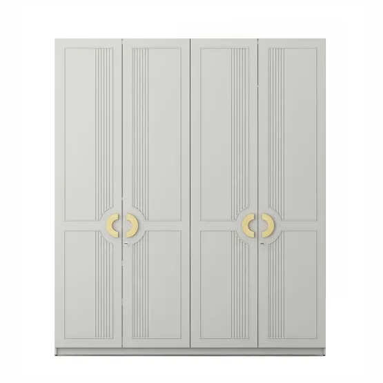 Akira 4 Door Wardrobe Without Mirror- Pumic Grey