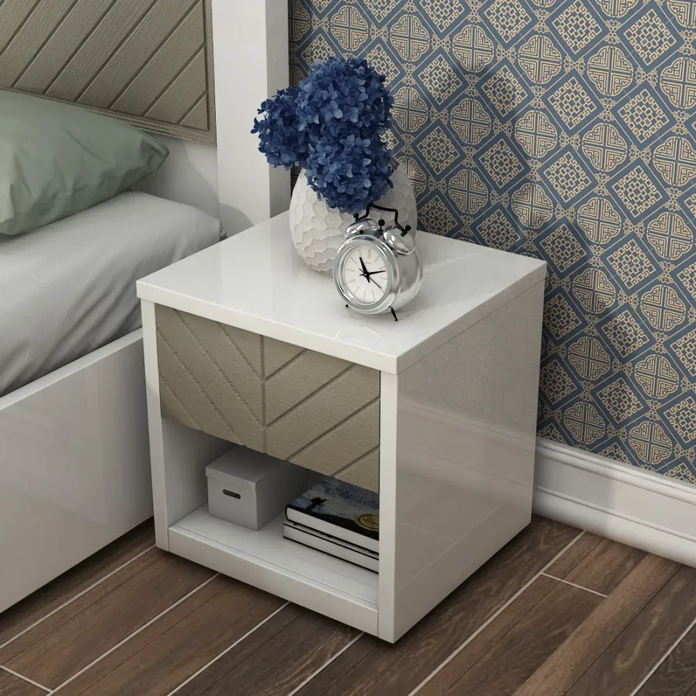 Kosmo Alaska Bedside V2- High Gloss White