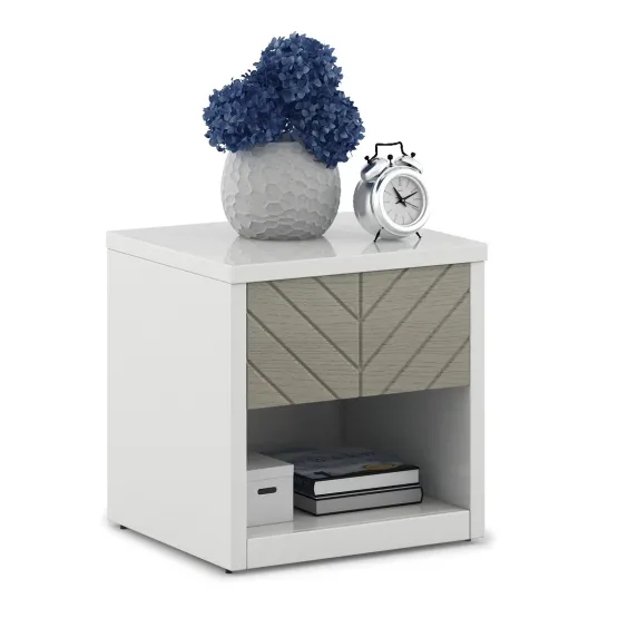 Alaska Bedside V2- High Gloss White