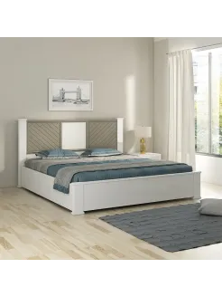 Alaska V3 King Bed Full Lifton - High Gloss White