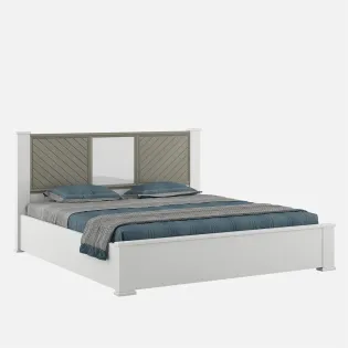 Alaska V3 King Bed Full Lifton - High Gloss White