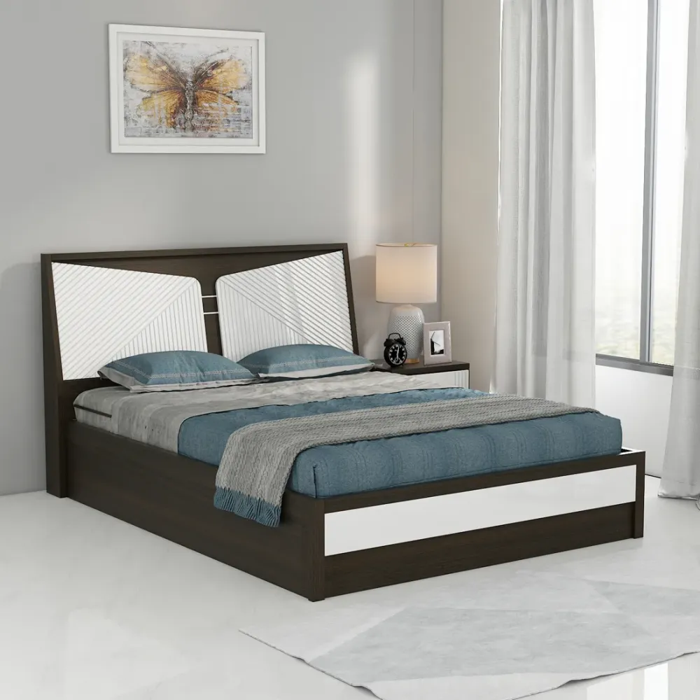 Kosmo Alina Queen Bed With 3/4 Lift On- Fumed Oak Woodpore