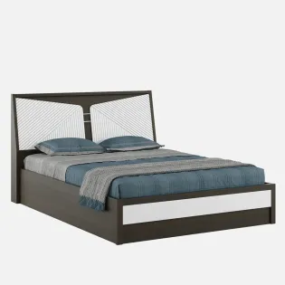 Kosmo Alina King Bed With 3/4 Lift On- Fumed Oak Woodpore