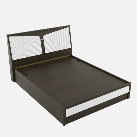 Alina Queen Bed With 3/4 Lift On- Fumed Oak Woodpore