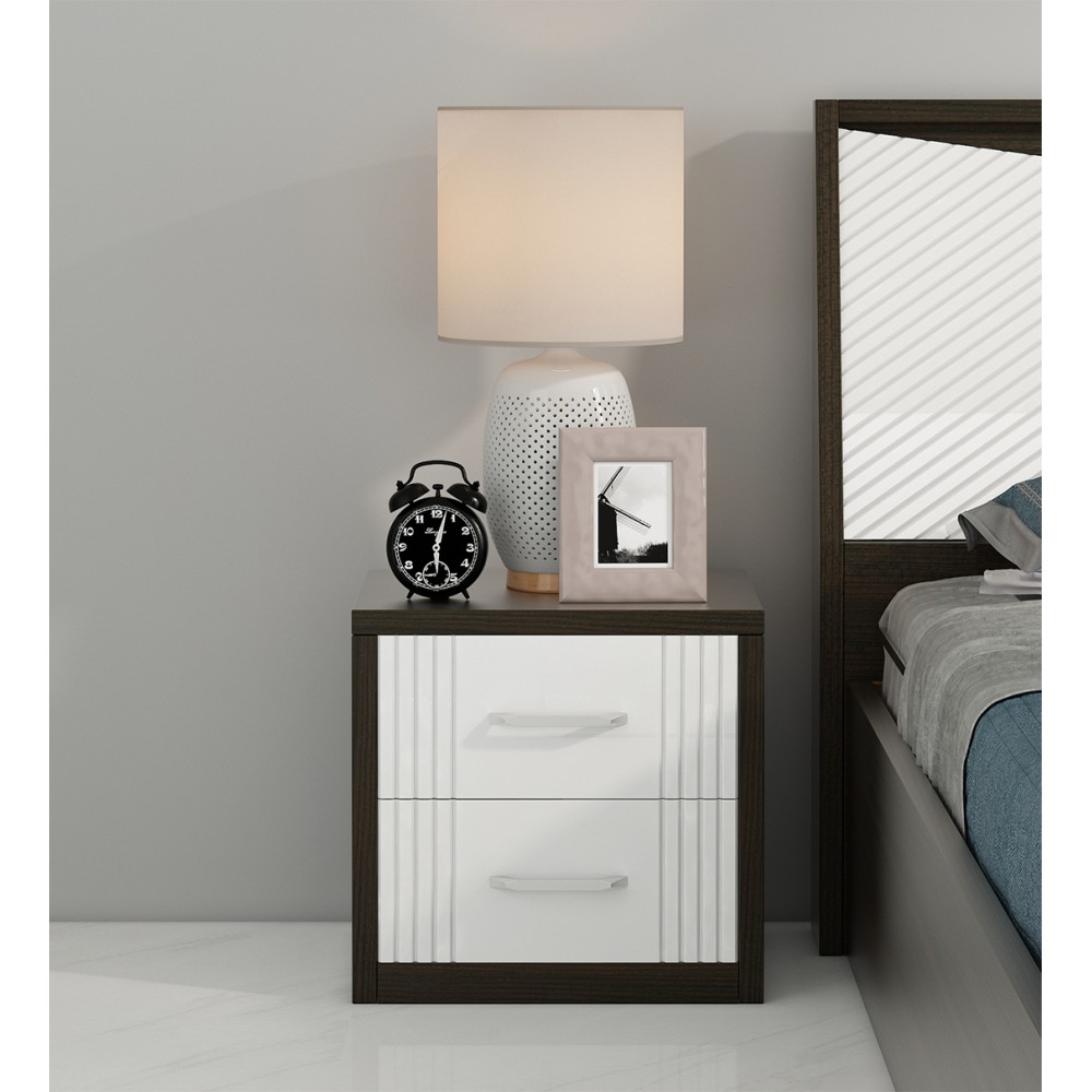 Alina Bedside- Fumed Oak Woodpore