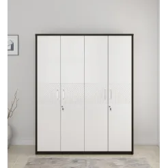 Alina 4 Door Wardrobe Without Mirror- Fumed Oak Woodpore