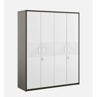 Kosmo Alina 4 Door Wardrobe Without Mirror- Fumed Oak Woodpore