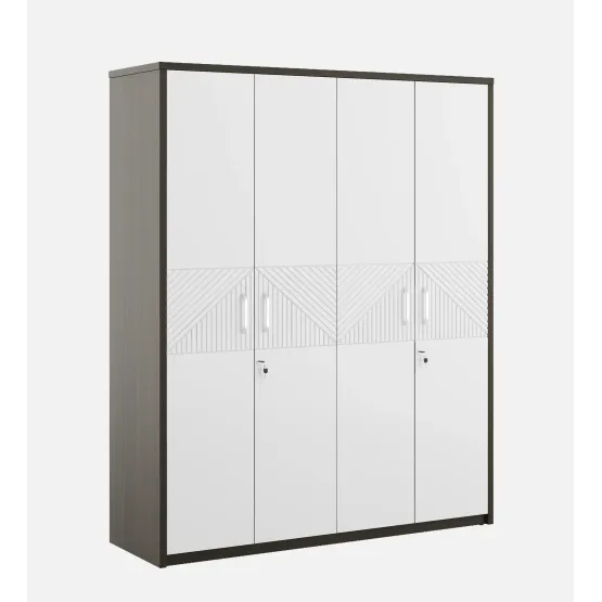 Alina 4 Door Wardrobe Without Mirror- Fumed Oak Woodpore