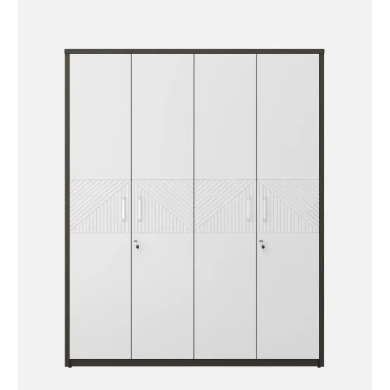 Alina 4 Door Wardrobe Without Mirror- Fumed Oak Woodpore