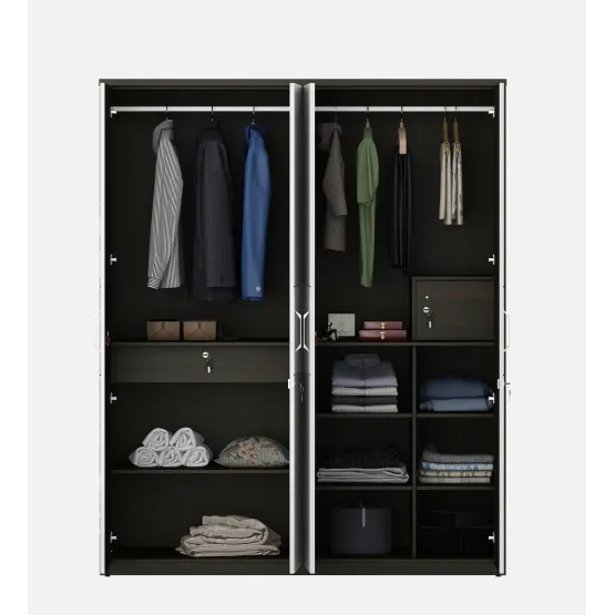 Alina 4 Door Wardrobe Without Mirror- Fumed Oak Woodpore