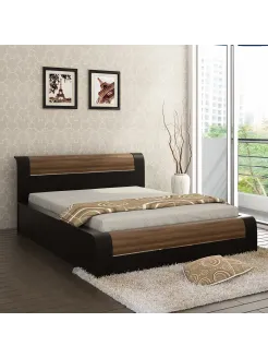 Amazon King Bed With 3/4th Lifton - Natural Wenge