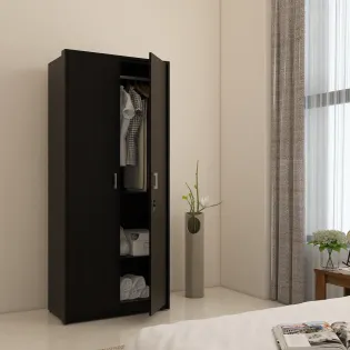 Kosmo Apex 2 Door Wardrobe - Natural Wenge Woodpore