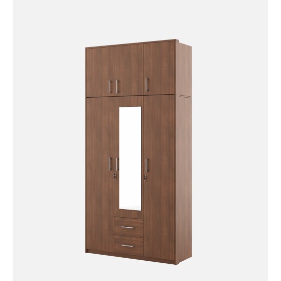 Apex 3 Door Dresser Wardrobe With Loft - Walnut Rigato