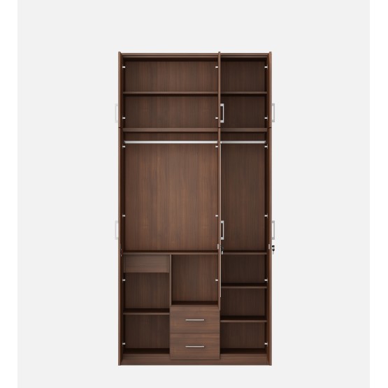 Apex 3 Door Dresser Wardrobe With Loft - Walnut Rigato