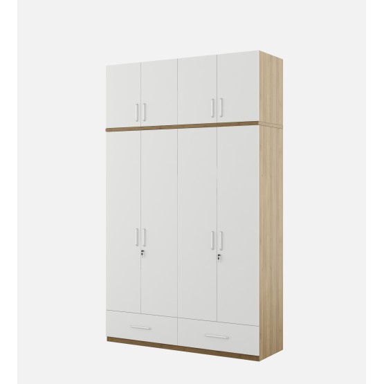 Apex 4 Door Wardrobe Without Mirror With Loft - Frosty White