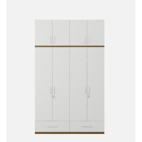 Apex 4 Door Wardrobe Without Mirror With Loft - Frosty White