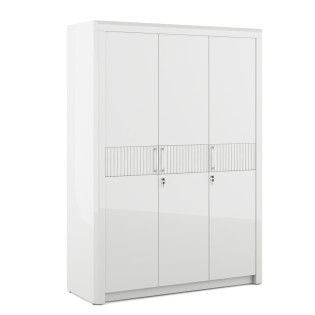 Arctic 3 Door Wardrobe -high Gloss White