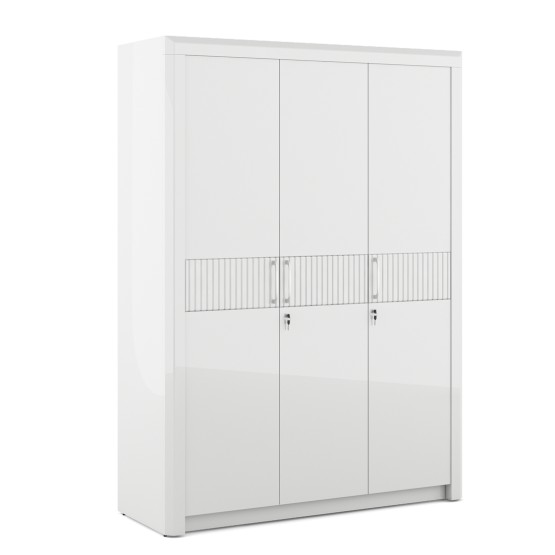 Kosmo Arctic 3 Door Wardrobe -high Gloss White