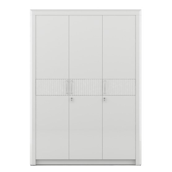 Kosmo Arctic 3 Door Wardrobe -high Gloss White