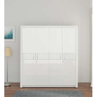 Arctic 4 Door Wardrobe - High Gloss White