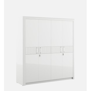 Arctic 4 Door Wardrobe - High Gloss White