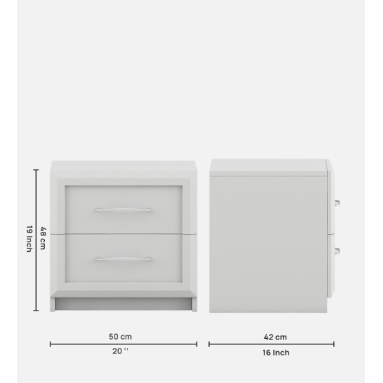 Kosmo Arctic Bedside - High Gloss White