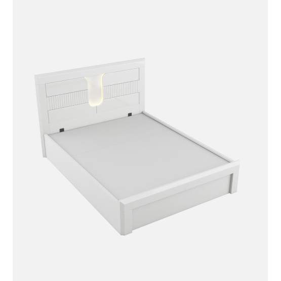 Kosmo Arctic Queen Bed Full Lift On With Top Panel - High Gloss White