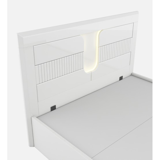 Arctic Queen Bed Full Lifton With Top Panel - High Gloss White