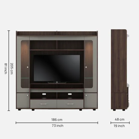 Wall Unit Arena - Lyon Walnut & Modern Ash