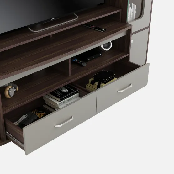 Wall Unit Arena - Lyon Walnut & Modern Ash