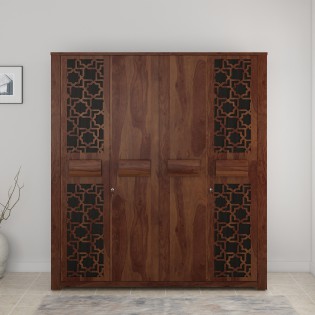 Artisan 4 Door Wardrobe Without Mirror- Sheesham