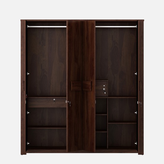 Kosmo Artisan 4 Door Wardrobe Without Mirror- Sheesham