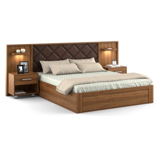 Ashton Queen Bed 3/4 Lifton Storage 2 Bedside Natural Teak