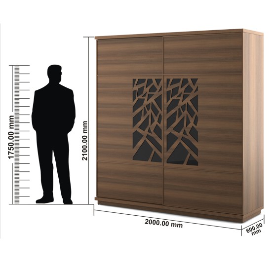 Autumn V2 Inner Sliding Wardrobe - Walnut Bronze