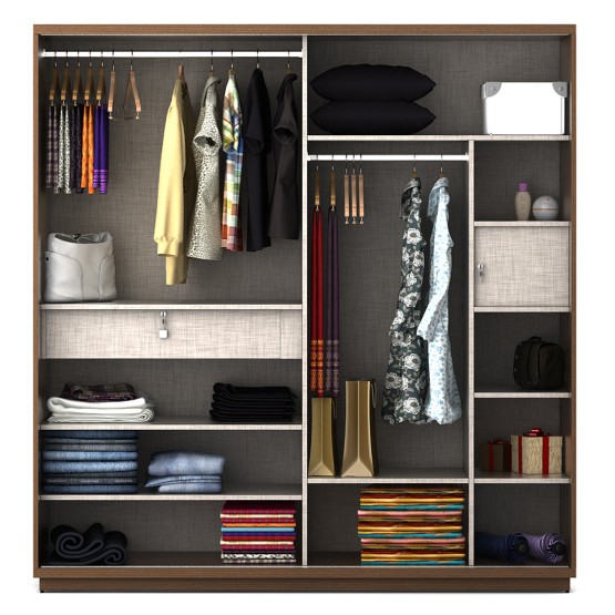 Autumn V2 Inner Sliding Wardrobe - Walnut Bronze