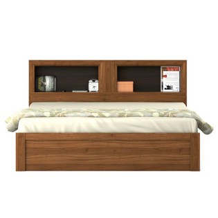 Kosmo Blaze Queen Bed With Box Type Storage - Natural Teak