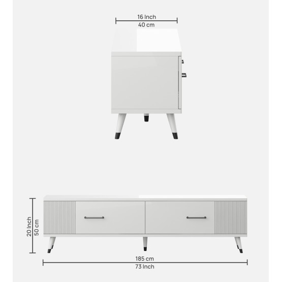 Kosmo Base Tv Unit Al - High Gloss White