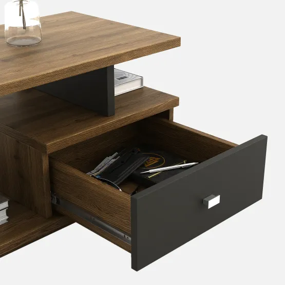 Kosmo Center Table Ct 101 In Classic Oak & Slate Grey