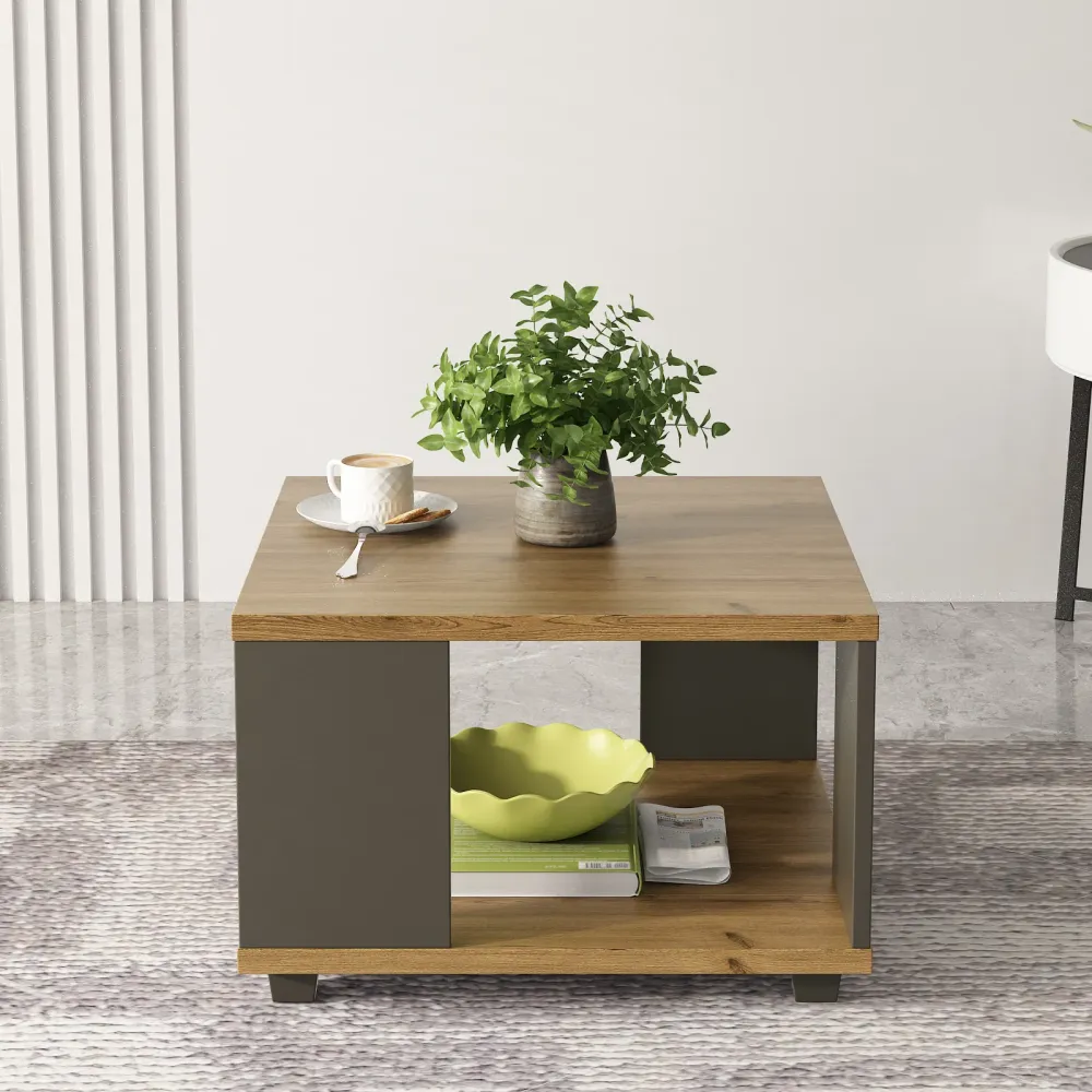 Kosmo Center Table Ct 102 In Classic Oak & Slate Grey