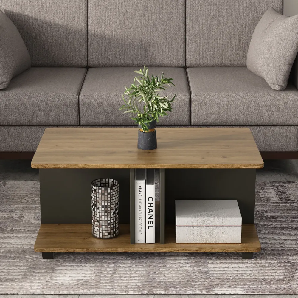 Kosmo Center Table Ct 103 In Classic Oak & Slate Grey