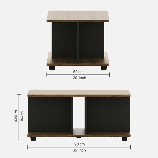 Kosmo Center Table Ct 103 In Classic Oak & Slate Grey