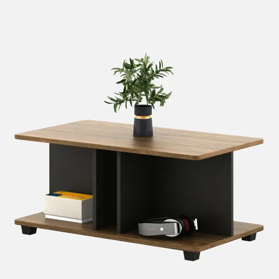 Kosmo Center Table Ct 103 In Classic Oak & Slate Grey