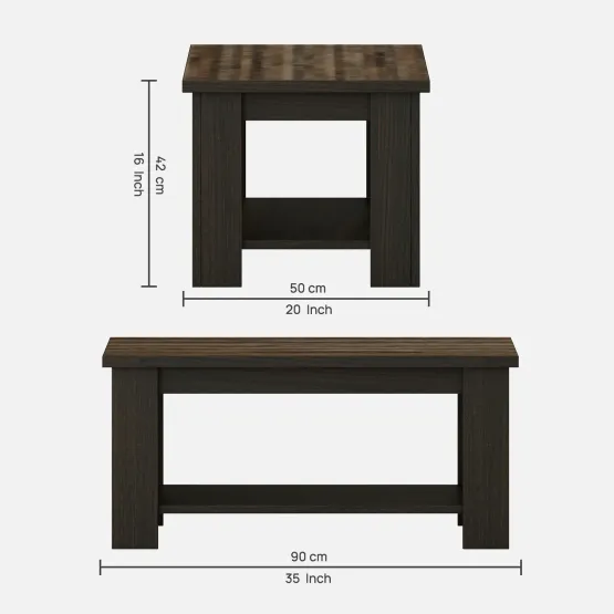 Kosmo Center Table Ct 111 In Fumed Oak & Vintage Wood