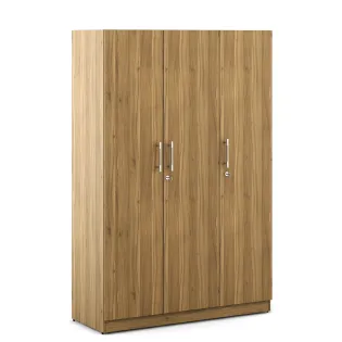 Carnival 3 Door Wardrobe Without Mirror - Natural Teak